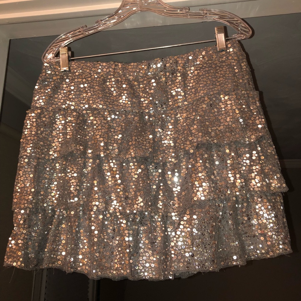 Pewter sequin skirt